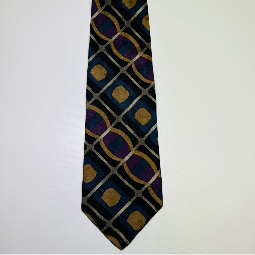 Robert Talbott Studio Geometric Silk Tie Multicolor Designer Necktie